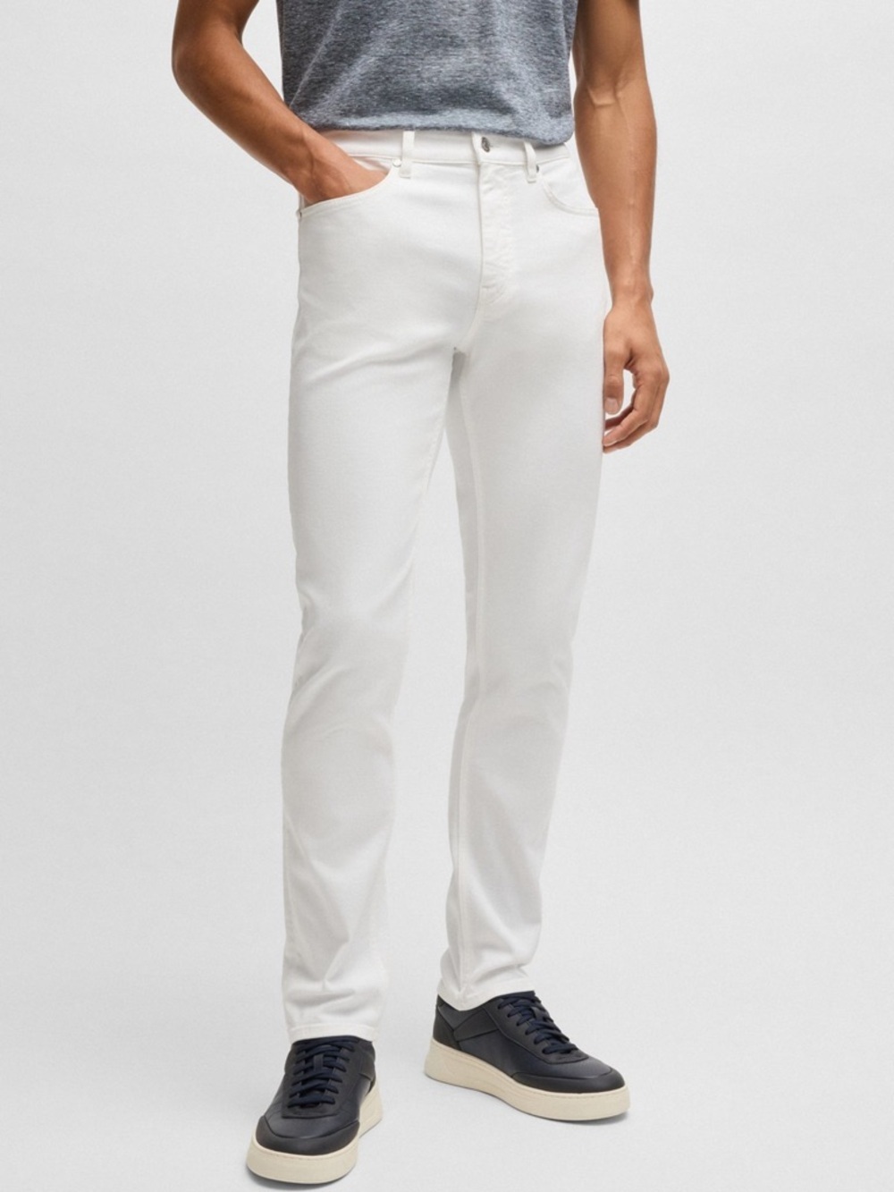 Hugo Boss - Men's White Slim Fit Jeans
